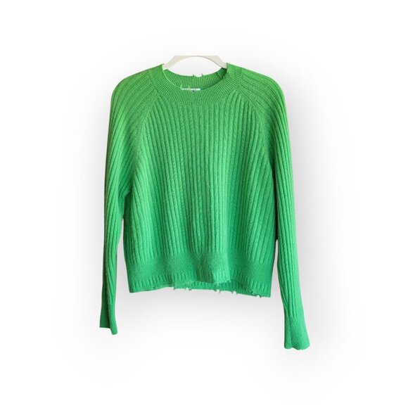 100% Cashmere Kelly Green Sweater 27 Miles Malibu Size M - Picture 2 of 7